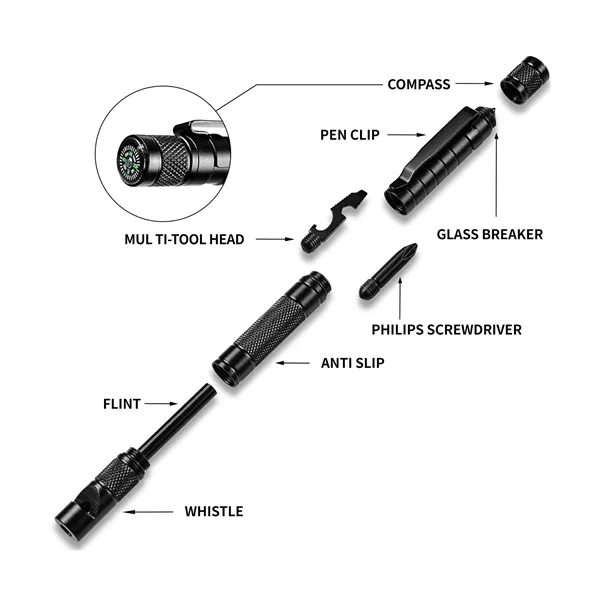 9 in 1 Tactical Pen Multitool - 9 in 1 Tactical Pen Multitool - Image 1 of 3