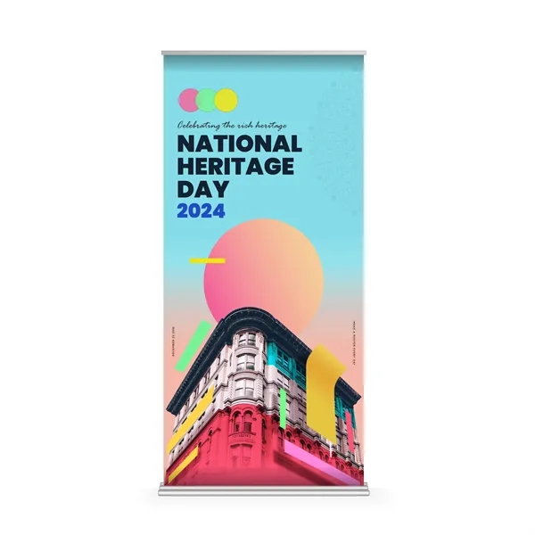 36" x 80" Wide Super Deluxe Retractable Banner w Stand - 36" x 80" Wide Super Deluxe Retractable Banner w Stand - Image 0 of 7