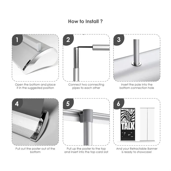 33.25"x78" Deluxe Single-Sided Retractable Banner Stand Kit - 33.25"x78" Deluxe Single-Sided Retractable Banner Stand Kit - Image 8 of 8