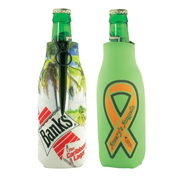 Zippered Bottle Beverage Insulator with 3 Sided Imprint - Zippered Bottle Beverage Insulator with 3 Sided Imprint - Image 0 of 0