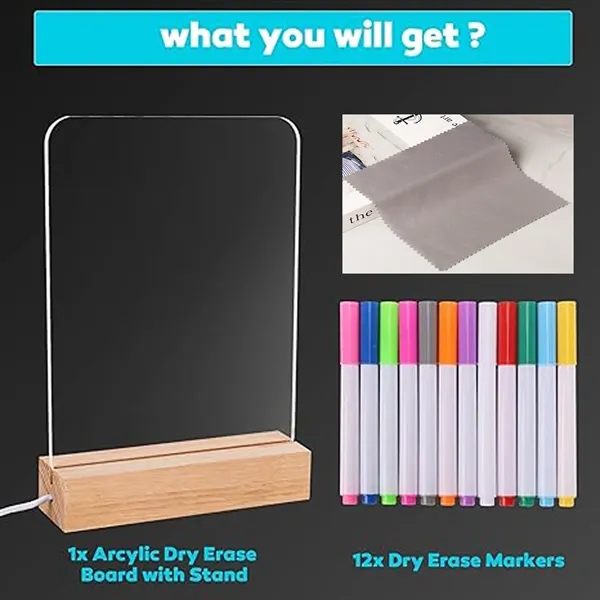 Acrylic Dry Erase Board With Light - Acrylic Dry Erase Board With Light - Image 2 of 3