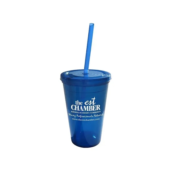 Geneva 16 Oz Tumbler w/Straw - Geneva 16 Oz Tumbler w/Straw - Image 0 of 0