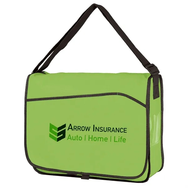 Custom Non Woven Messenger Bag W/Pocket