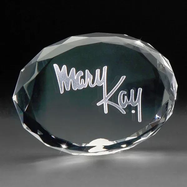 3D Crystal Oval Paperweight - 3D Crystal Oval Paperweight - Image 1 of 1