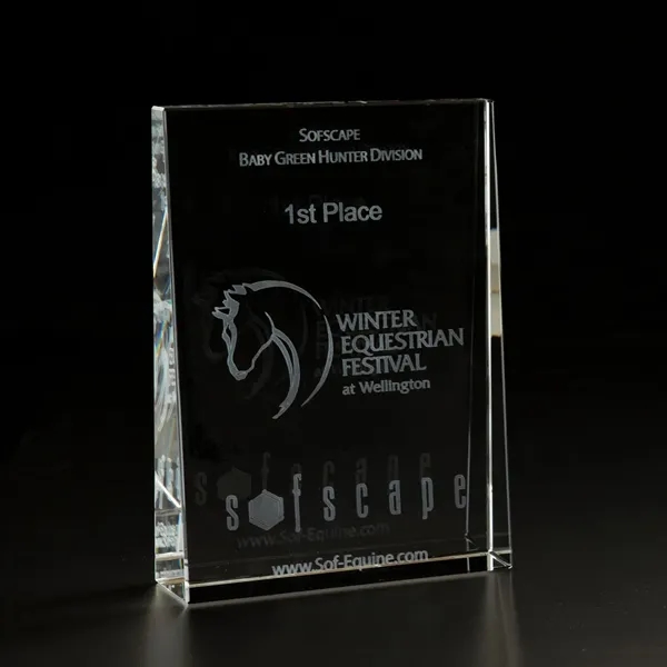 3D Crystal Wedge Large Award - 3D Crystal Wedge Large Award - Image 0 of 1