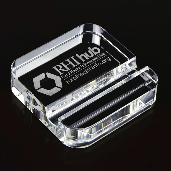Square Crystal Phone Stand Paperweight - Square Crystal Phone Stand Paperweight - Image 0 of 1