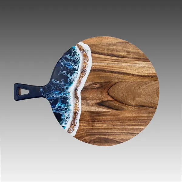 Round Paddle Shaped Acacia Wood and Resin Cutting Board - Round Paddle Shaped Acacia Wood and Resin Cutting Board - Image 0 of 0