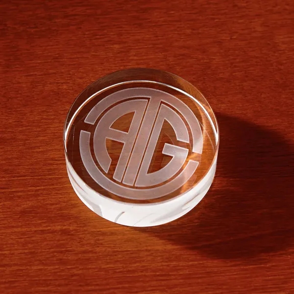 Custom 3D Crystal Circle Paperweight