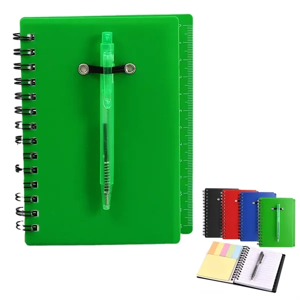 Eco Spiral A6 Notebook with Pen & Sticky Note - Eco Spiral A6 Notebook with Pen & Sticky Note - Image 1 of 1