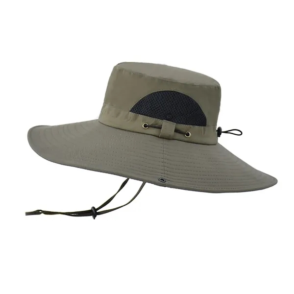 Outdoor Fishing Wide Brim Sun Bucket Hat - Outdoor Fishing Wide Brim Sun Bucket Hat - Image 5 of 8