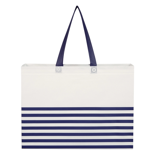 Non-Woven Horizontal Stripe Tote Bag - Non-Woven Horizontal Stripe Tote Bag - Image 34 of 34