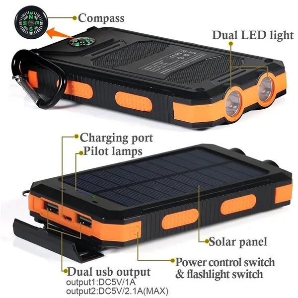 Portable Power Bank Solar Charger - Portable Power Bank Solar Charger - Image 2 of 6