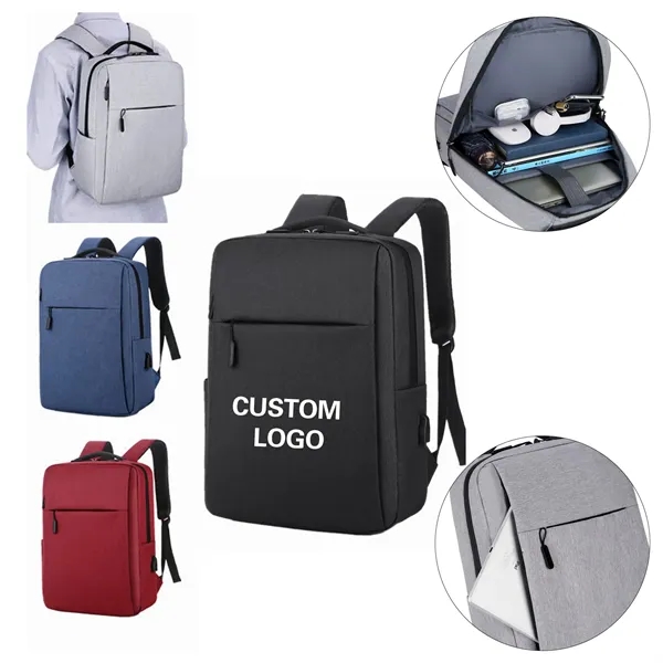 Travel Business 15.6" Laptops Backpack With Charging Port - Travel Business 15.6" Laptops Backpack With Charging Port - Image 0 of 5