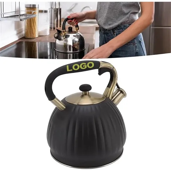 Black Pumpkin Shape  Whistle Kettle - Black Pumpkin Shape  Whistle Kettle - Image 0 of 2