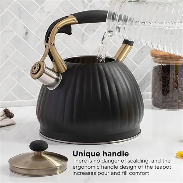 Black Pumpkin Shape  Whistle Kettle - Black Pumpkin Shape  Whistle Kettle - Image 1 of 2