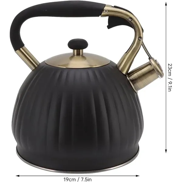 Black Pumpkin Shape  Whistle Kettle - Black Pumpkin Shape  Whistle Kettle - Image 2 of 2
