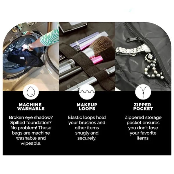 Drawstring Cosmetic & Makeup Bag - Drawstring Cosmetic & Makeup Bag - Image 3 of 3