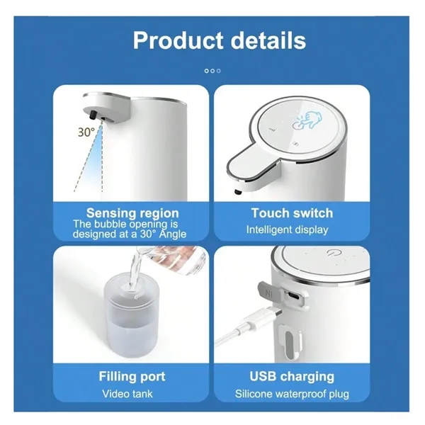 13.5 oz Touch-Free Rechargeable Liquid Soap Pump Dispenser - 13.5 oz Touch-Free Rechargeable Liquid Soap Pump Dispenser - Image 4 of 4