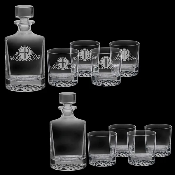 850ml Round Glass Decanter Set with Four 9 oz. Glasses and G - 850ml Round Glass Decanter Set with Four 9 oz. Glasses and G - Image 1 of 1