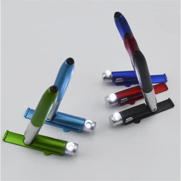 Folding LED Stylus Ballpoint Pen with Phone Stand - Folding LED Stylus Ballpoint Pen with Phone Stand - Image 3 of 3