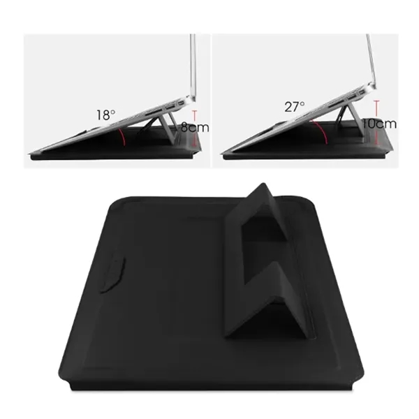 14 Inch Laptop Sleeve Case Leather Bag with Stand - 14 Inch Laptop Sleeve Case Leather Bag with Stand - Image 1 of 11