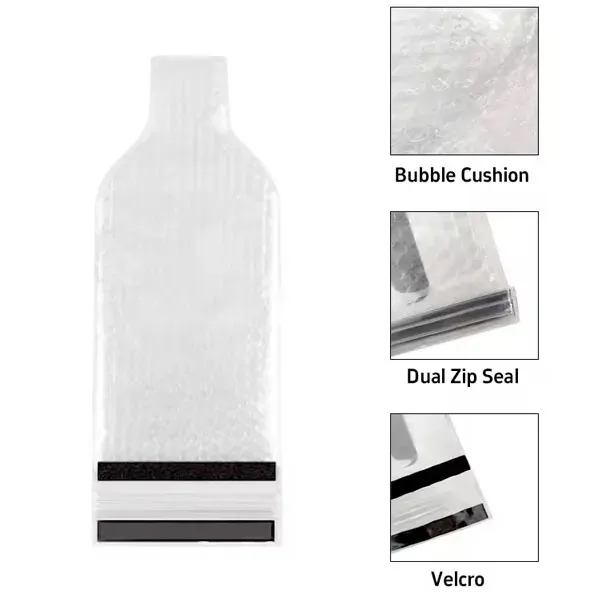 Travel Wine Bottle Bubble Wrap Bag - Travel Wine Bottle Bubble Wrap Bag - Image 6 of 7