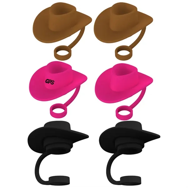 Cowboy Hat Shaped Silicone Straw Dust-Proof Cover - Cowboy Hat Shaped Silicone Straw Dust-Proof Cover - Image 1 of 2