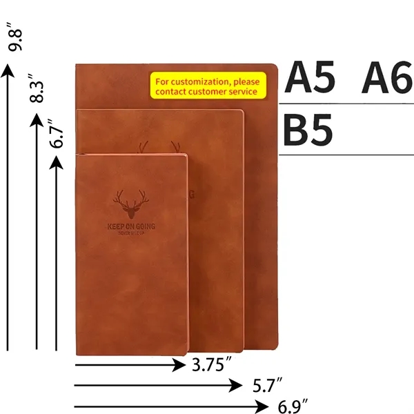 PU Leather Vintage Travel Lined Writing Notebook - PU Leather Vintage Travel Lined Writing Notebook - Image 1 of 1