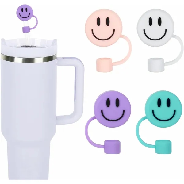 Smile Face Straw Covers - Smile Face Straw Covers - Image 0 of 1