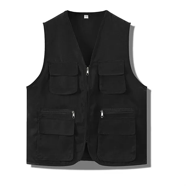 Polyester Multi Pocket Vest Work Clothes - Polyester Multi Pocket Vest Work Clothes - Image 1 of 8