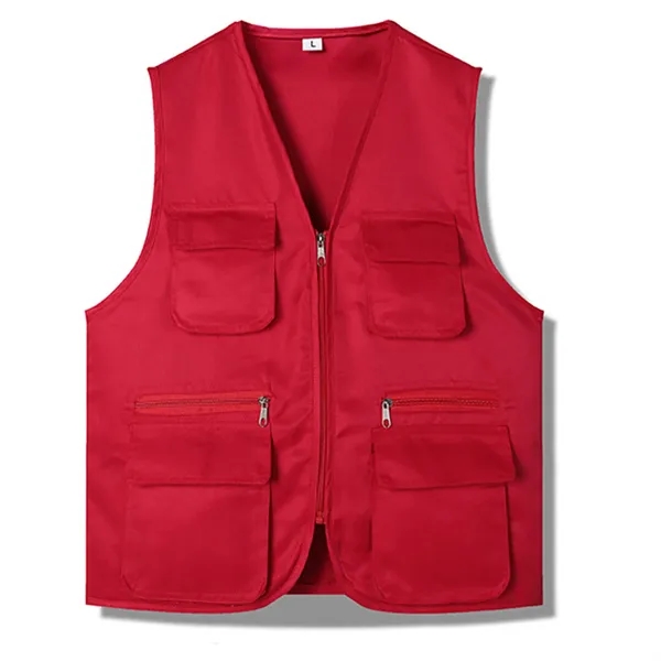 Polyester Multi Pocket Vest Work Clothes - Polyester Multi Pocket Vest Work Clothes - Image 2 of 8