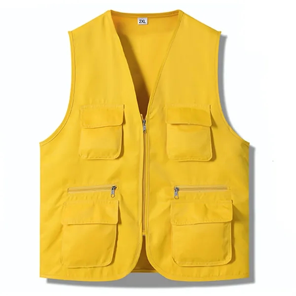 Polyester Multi Pocket Vest Work Clothes - Polyester Multi Pocket Vest Work Clothes - Image 3 of 8