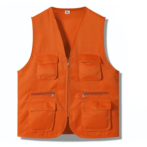 Polyester Multi Pocket Vest Work Clothes - Polyester Multi Pocket Vest Work Clothes - Image 4 of 8