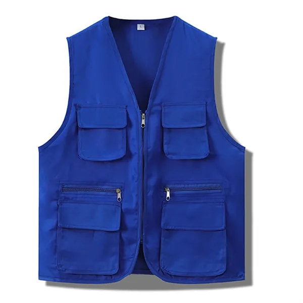 Polyester Multi Pocket Vest Work Clothes - Polyester Multi Pocket Vest Work Clothes - Image 6 of 8