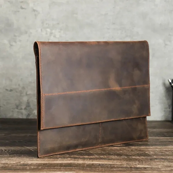 Genuine Leather Portfolio Protective Laptop Sleeve Bag - Genuine Leather Portfolio Protective Laptop Sleeve Bag - Image 1 of 12