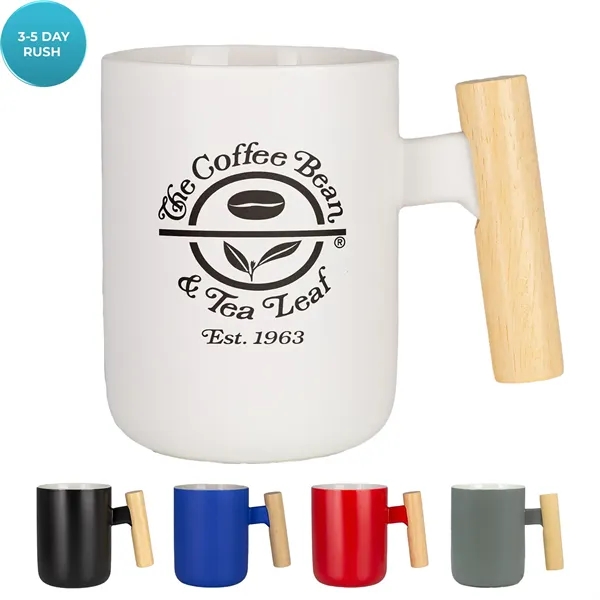 Tokyo 12 Oz Ceramic Mug W/ Wooden Handle - Tokyo 12 Oz Ceramic Mug W/ Wooden Handle - Image 0 of 0