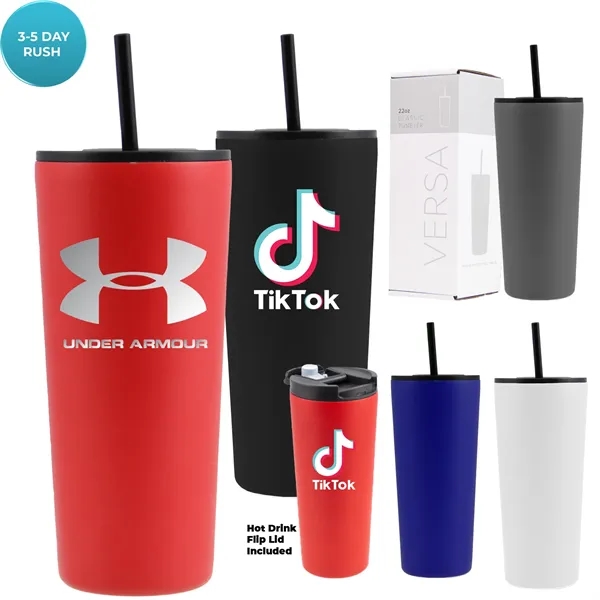 22 Oz. Powder Coated Tumbler With Hot/cold Lid - 22 Oz. Powder Coated Tumbler With Hot/cold Lid - Image 0 of 5
