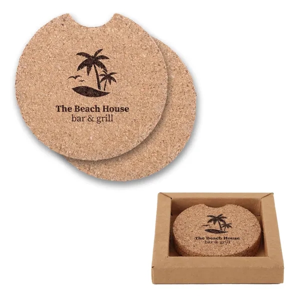 2 Piece Corkster Car Coaster Set In Box - 2 Piece Corkster Car Coaster Set In Box - Image 1 of 2