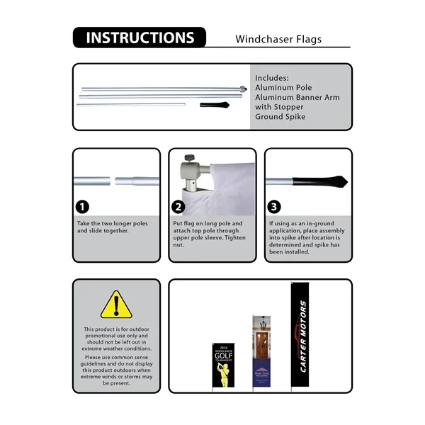 2' x 8' Custom Single Reverse Windchaser Flag Kit - 2' x 8' Custom Single Reverse Windchaser Flag Kit - Image 9 of 9