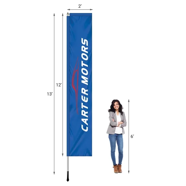 2' x 12' Custom Double Sided Windchaser Flag - 2' x 12' Custom Double Sided Windchaser Flag - Image 4 of 7