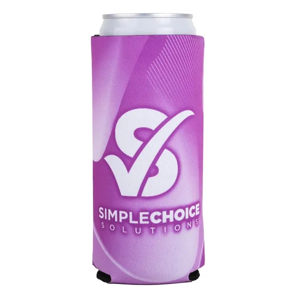 Full Color 12 oz Slim Neogreen™ Recycled Can Cooler