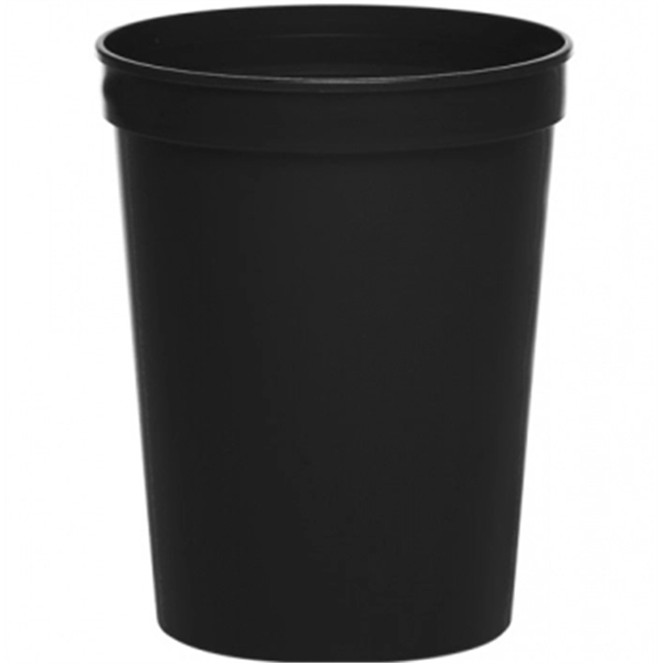 Black Stadium Cups, Reusable Plastic Party Tumblers (16 oz, 16 Pack)