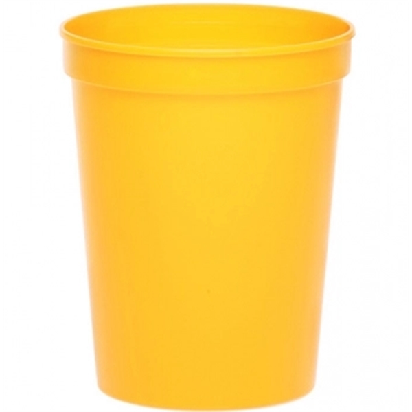 24-Pack 16-Ounce Yellow Plastic Stadium Cups, Bulk Reusable