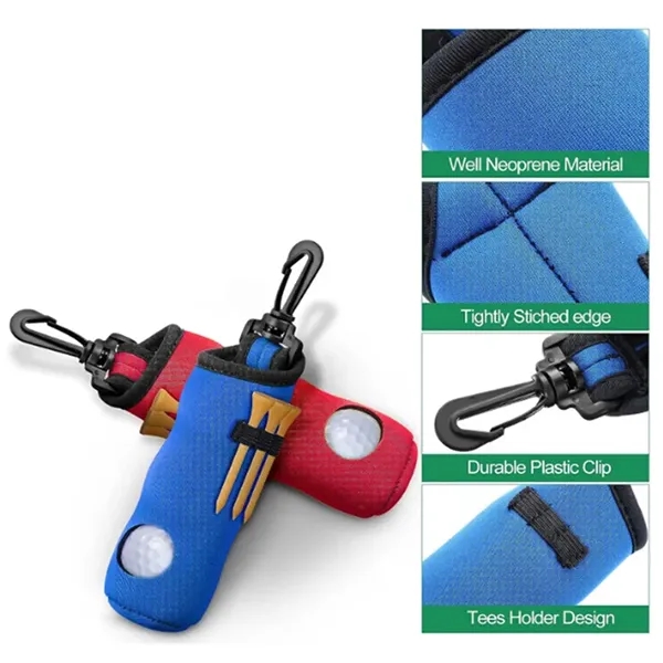Golf Ball Storage Bag Tee Holder Pouch w/Lightweight Hook - Golf Ball Storage Bag Tee Holder Pouch w/Lightweight Hook - Image 2 of 2