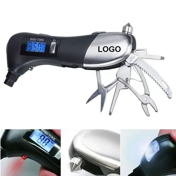 9 in 1 Multifunction Digital Tire Pressure Gauge 150psi - 9 in 1 Multifunction Digital Tire Pressure Gauge 150psi - Image 0 of 2