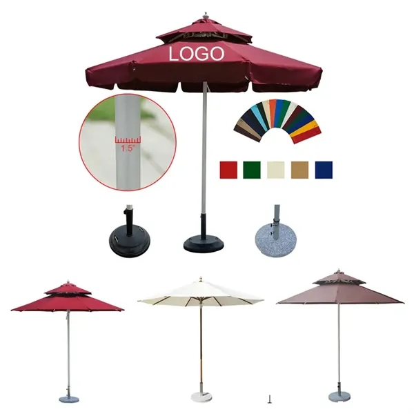 Heavy Duty Polyester Aluminum Patio Market Umbrella - Heavy Duty Polyester Aluminum Patio Market Umbrella - Image 0 of 3