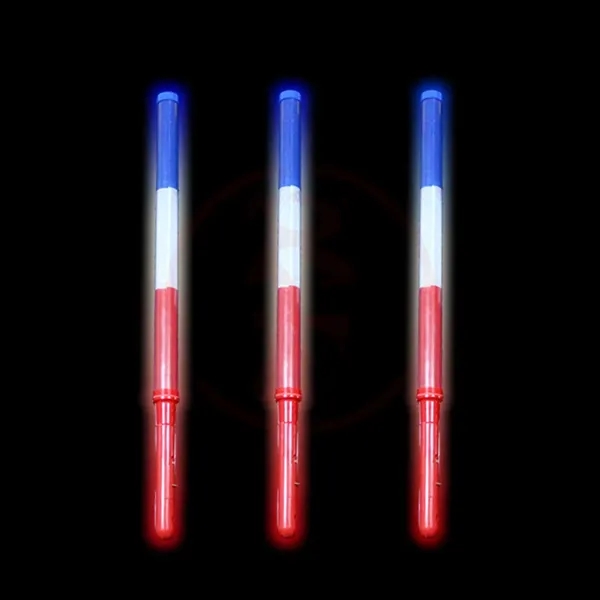 16" Plastic USA 4th of July LED Light Up Glow Sticks - 16" Plastic USA 4th of July LED Light Up Glow Sticks - Image 1 of 3