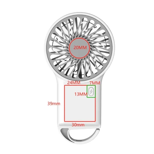 Handheld hook fan, USB fast charging with 3 speed settings - Handheld hook fan, USB fast charging with 3 speed settings - Image 1 of 6