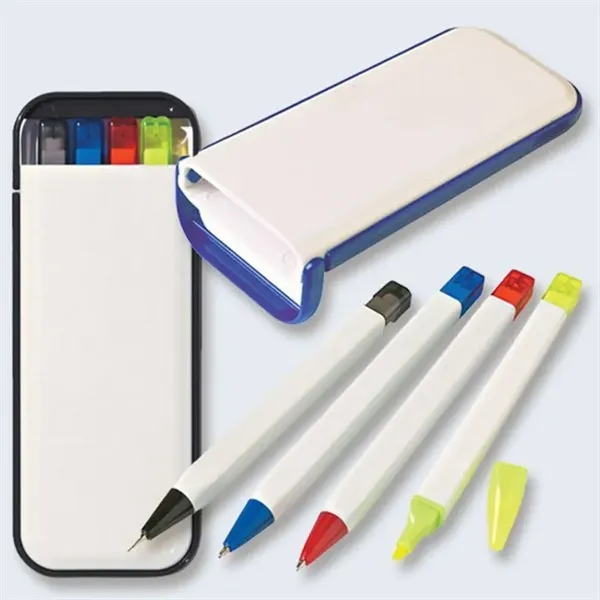 Highlighter Markers Pencil Stationary Set With Portable Case - Highlighter Markers Pencil Stationary Set With Portable Case - Image 1 of 2