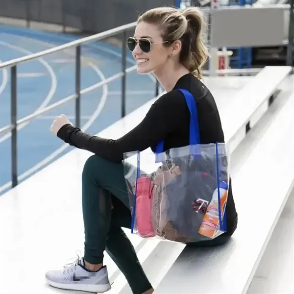 12'' Clear PVC Waterproof Reusable Stadium Tote Bag - 12'' Clear PVC Waterproof Reusable Stadium Tote Bag - Image 2 of 2